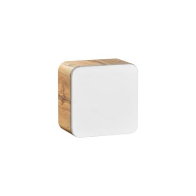 Meuble salle de bain ERBANO  Chene clair et blanc brillant  35x35 cm  1 porte  Meuble suspendu