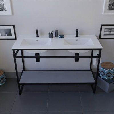 Meuble salle de bain STRUCTURA 120 cm avec plan double vasque-