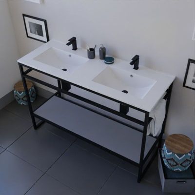 Meuble salle de bain STRUCTURA 120 cm avec plan double vasque-