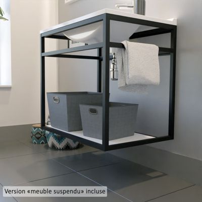 Meuble salle de bain STRUCTURA 120 cm avec plan double vasque-