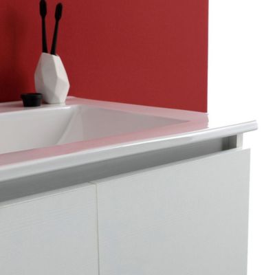 Meuble Salle De Bains Suspendu 60Cm 2 Portes Blanc Export Avec Lavabo - Bilbao