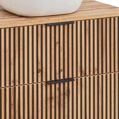 Meuble simple vasque 100cm Gaia Bois et Noir