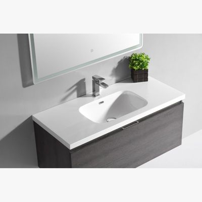 Meuble simple vasque 120 cm gris anthracite Aquaterra