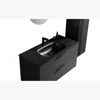 Meuble simple vasque 120 cm noir Aqualinea