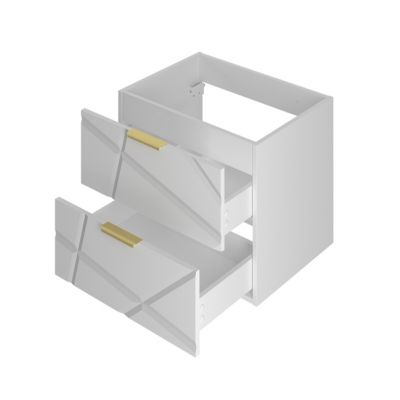 Meuble simple vasque 80cm 2 niches Aurora Blanc et Bois