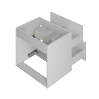 Meuble simple vasque 80cm 2 niches Aurora Blanc et Bois