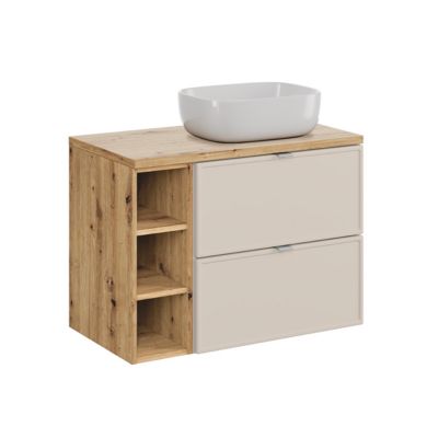 Meuble simple vasque 80cm 3 niches Alba Cachemire
