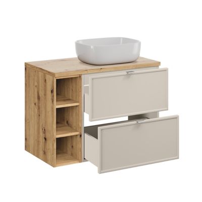 Meuble simple vasque 80cm 3 niches Alba Cachemire