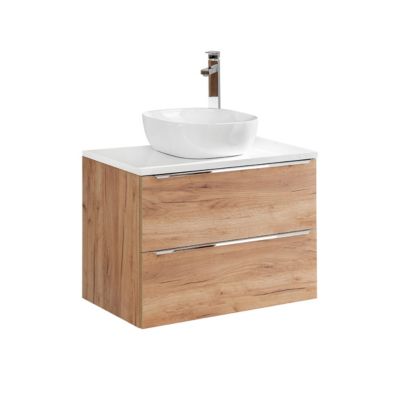 Meuble simple vasque 80cm April Bois et Blanc