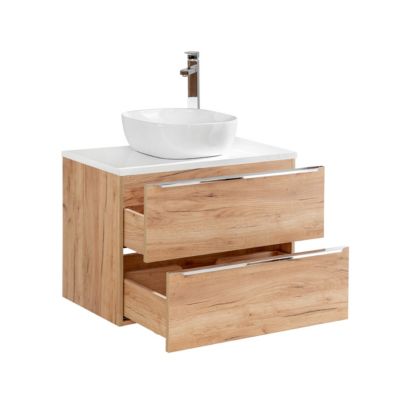 Meuble simple vasque 80cm April Bois et Blanc