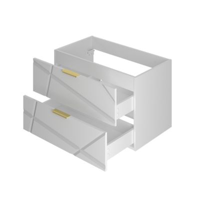 Meuble simple vasque 80cm Aurora Blanc et Bois