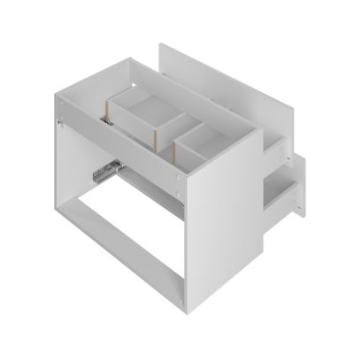 Meuble simple vasque 80cm Aurora Blanc et Bois