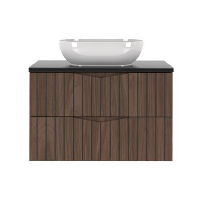 Meuble simple vasque 80cm Siena bois et noir