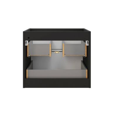 Meuble simple vasque encastrée 60cm Elena Bois et noir | Castorama