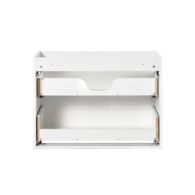 Meuble simple vasque encastrée 80cm 2 tiroirs Riva Blanc | Castorama
