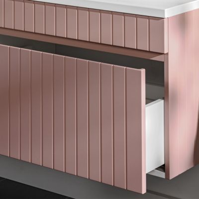 Meuble simple vasque encastree 100cm Zelie Rose