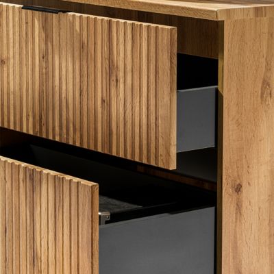 Meuble simple vasque encastree 60cm Adriel Bois