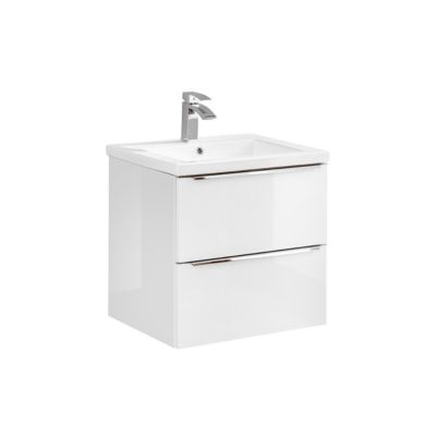 Meuble simple vasque encastree 60cm April Blanc
