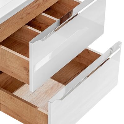 Meuble simple vasque encastree 60cm April Blanc