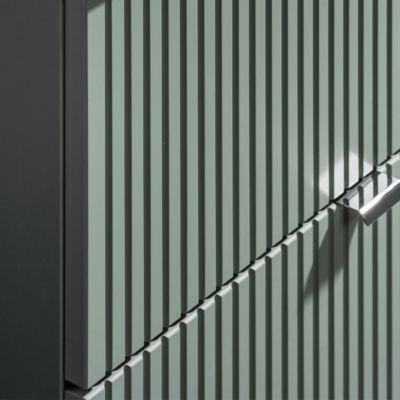 Meuble simple vasque encastree 80cm 2 tiroirs Jade Vert