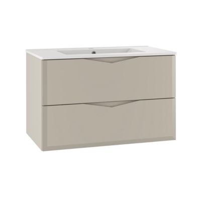 Meuble simple vasque encastree 80cm Ellie Cachemire