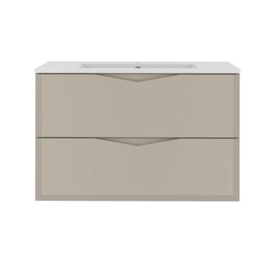 Meuble simple vasque encastree 80cm Ellie Cachemire