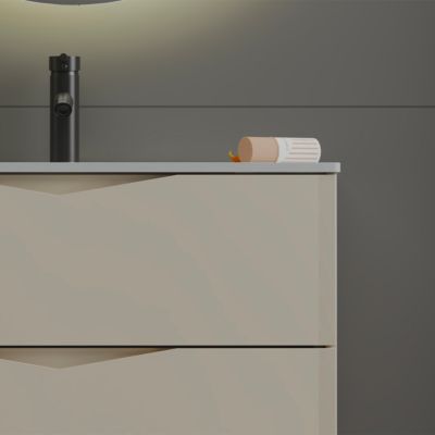 Meuble simple vasque encastree 80cm Ellie Cachemire