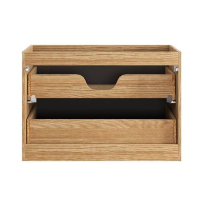 Meuble simple vasque encastree 80cm Elora Noir et bois