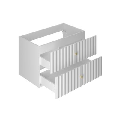 Meuble simple vasque encastree 80cm Izae Blanc