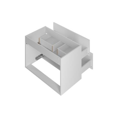 Meuble simple vasque encastree 80cm Izae Blanc