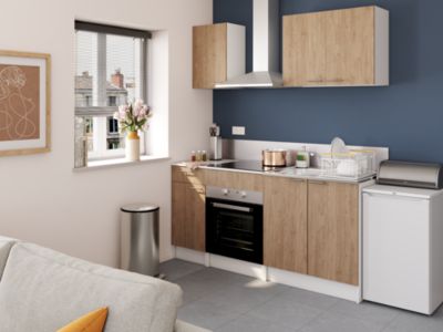 Meuble sous-évier de cuisine Primalight décor chêne l. 80 cm x H. 87,9 cm