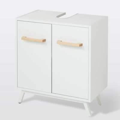 Meuble sous lavabo Ricca 60cm 1 porte & 3 tiroirs - blanc/jaune Moderne -  Held