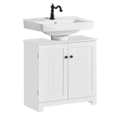 Meuble Sous Lavabo Colonne Salle de Bain, BZR18-II-W, SoBuy