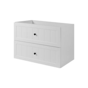 Meuble sous lavabo de style classique, blanc, 80 x 57 x 46 cm