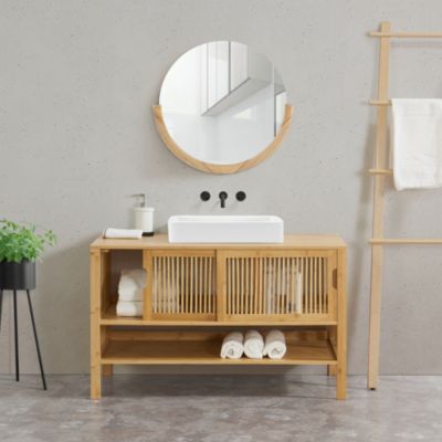 Meuble sous lavabo Hvaler bambou 60 x 100 x 45 cm en.casa