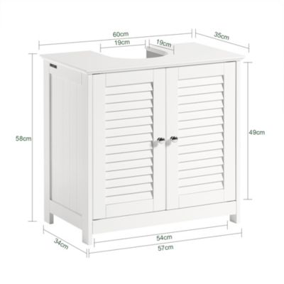 Meuble sous-Lavabo Meuble de Salle de Bain - 2 Portes, FRG237-II-W, SoBuy