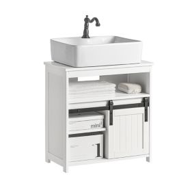 Meuble Sous Lavabo, Meuble de Salle de Bain, BZR61-W, SoBuy