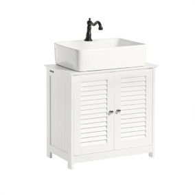 Meuble Sous-Lavabo Meuble de Salle de Bain Vasque - 2 portes, FRG237-W, SoBuy