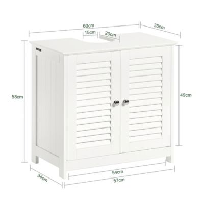 Meuble Sous-Lavabo Meuble de Salle de Bain Vasque - 2 portes, FRG237-W, SoBuy