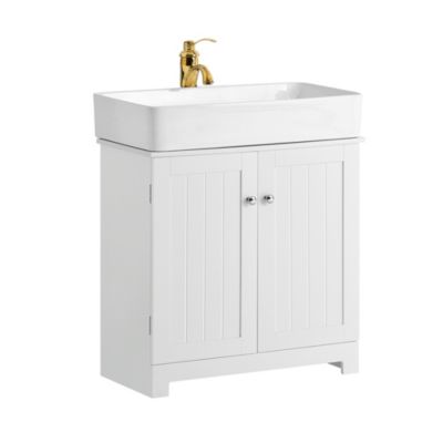 Meuble Sous Lavabo Salle de Bain à 2 étages 2 Portes, BZR18-W, SoBuy