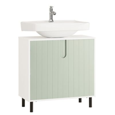 Meuble sous Lavabo Salle de Bain, Meuble sous Vasque avec 2 Portes,  SoBuy, BZR139-GR