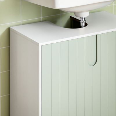 Meuble sous Lavabo Salle de Bain, Meuble sous Vasque avec 2 Portes,  SoBuy, BZR139-GR