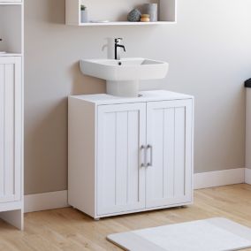 Meuble sous-lavabo salle de bain WALDO bois blanc