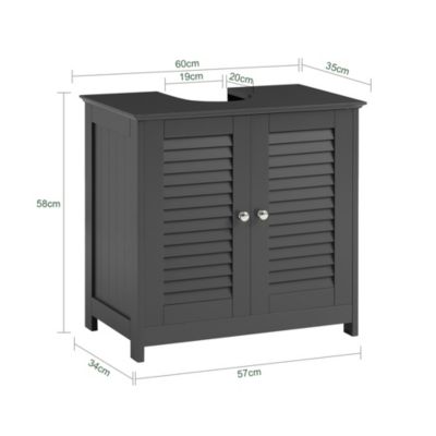 Meuble sous-Lavabo Vasque Housse Colonne lavabo, 2 Portes, FRG237-II-DG, SoBuy