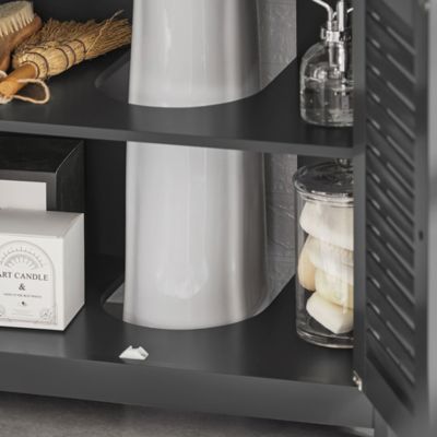 Meuble sous-Lavabo Vasque Housse Colonne lavabo, 2 Portes, FRG237-II-DG, SoBuy