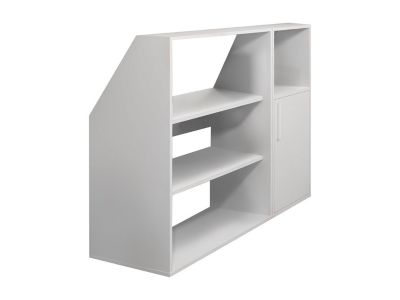 Meuble sous pente 1 porte, 2 étagères et 1 niche - Blanc - ADEZIO