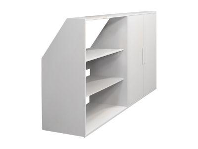 Meuble sous pente 2 portes et 2 étagères - Blanc - ADEZIO