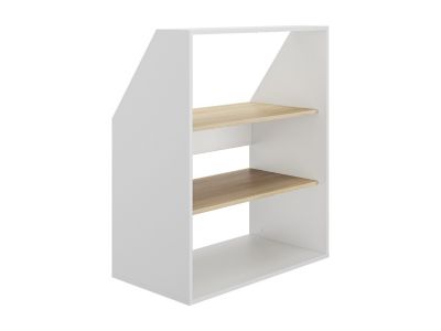 Meuble sous pente 2 étagères - Blanc et naturel - ADEZIO