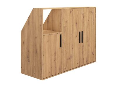 Meuble sous pente 3 portes et 1 niche - Coloris : Naturel - ADEZIO