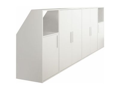 Meuble sous pente 6 portes et 2 niches - Blanc - ADEZIO